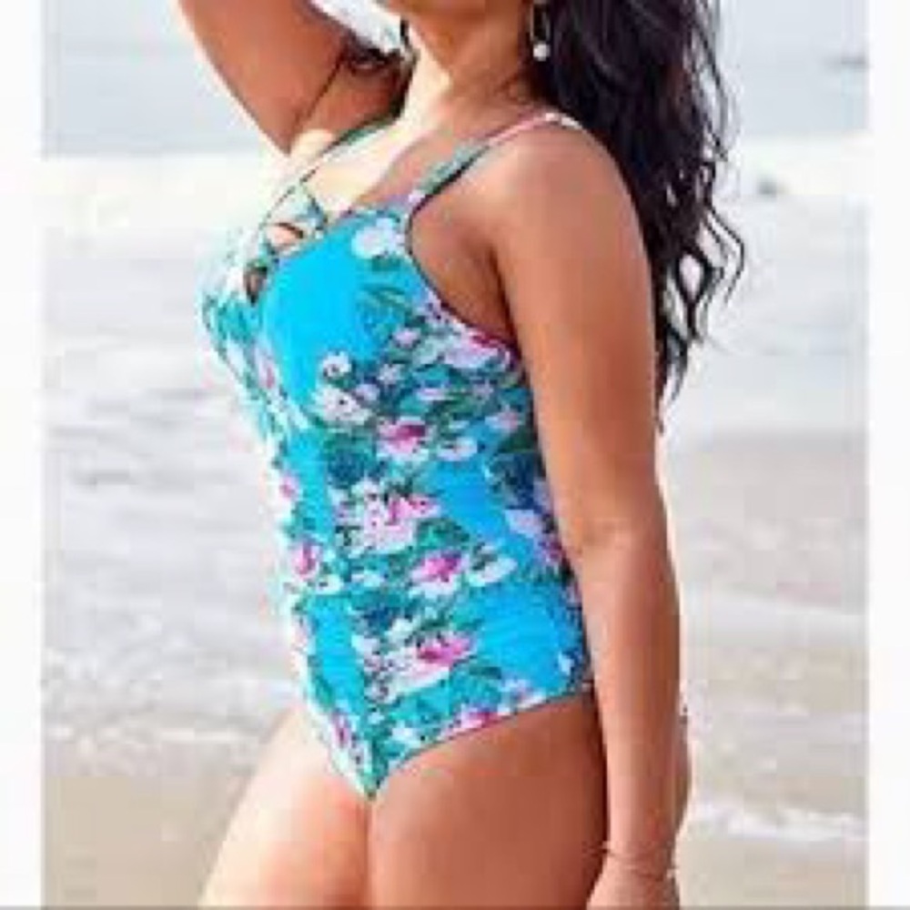 One Piece Bathing Suit Women Vintage Womens Swimsuits Tummy Control Retro 1x - Picture 3 of 3